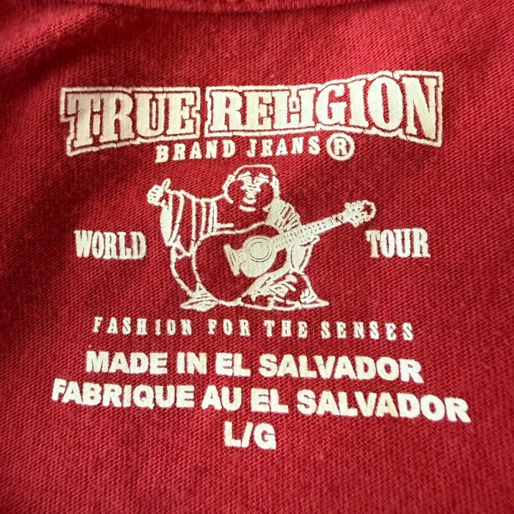 True Religion Mens Racing Assoc 02 Track Leader Graphic‎ T-Shirt Red Large L